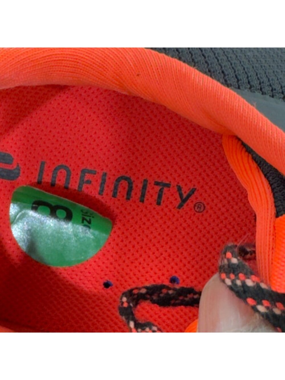 INFINITY Women's Infinite Black/Neon Coral Athletic Lace Up Nursing Shoes Size 8 - Picture 8 of 13